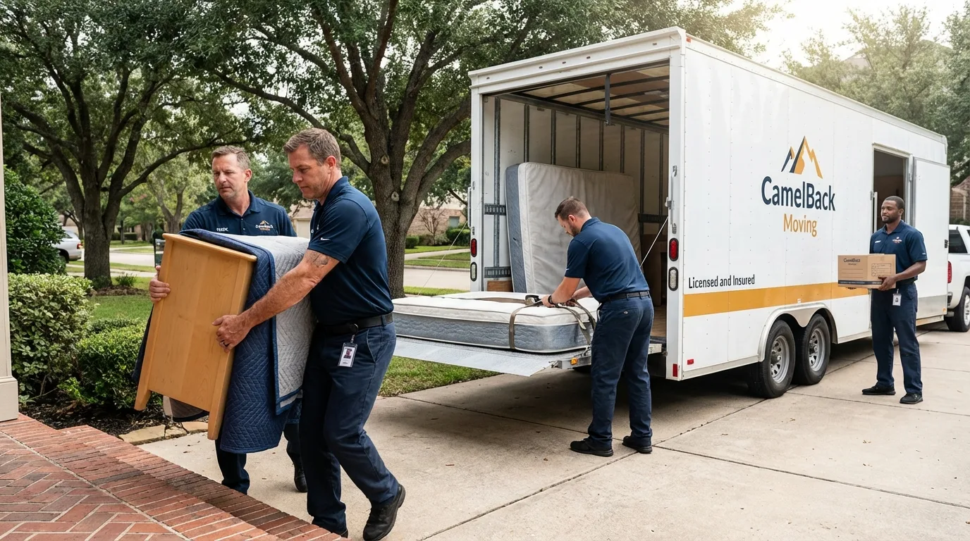 Crew loading residential truck for cross-state move from Sanbornton, NH